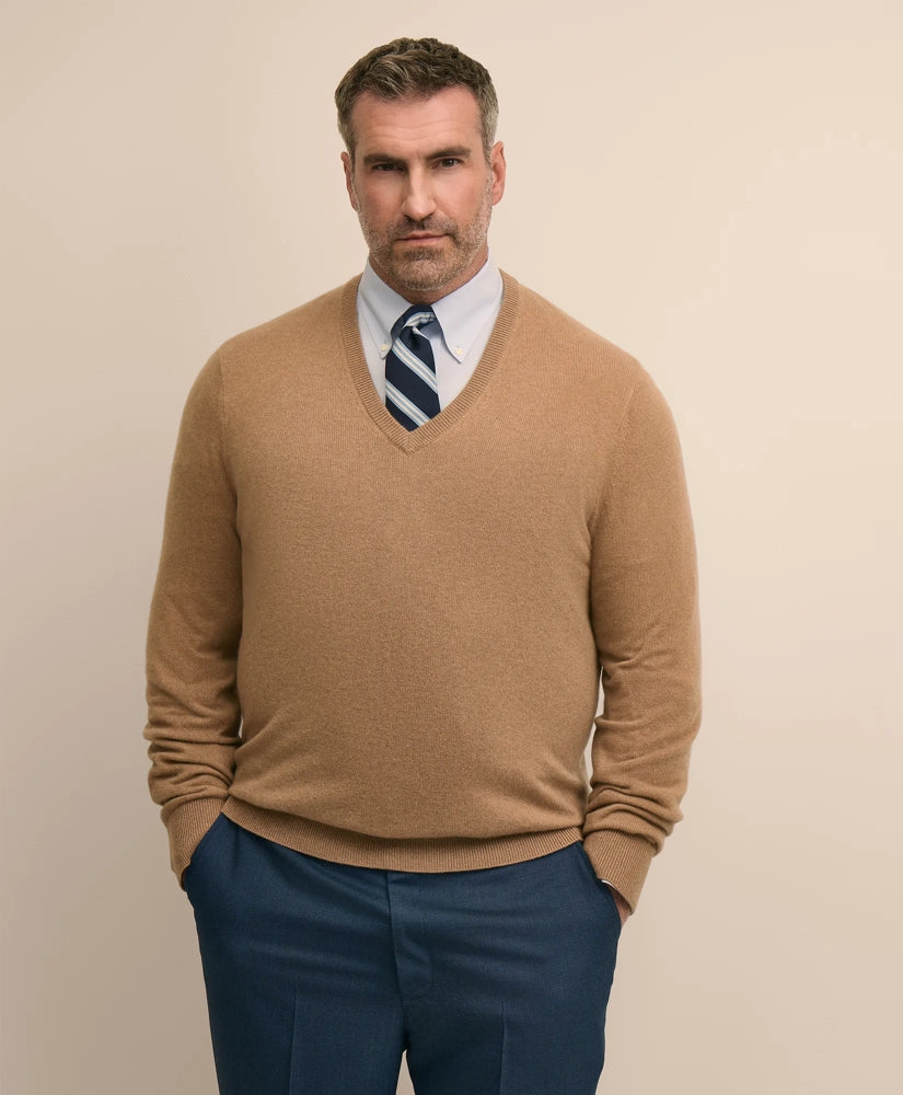 Big & Tall 3-Ply Cashmere V-Neck Sweater
