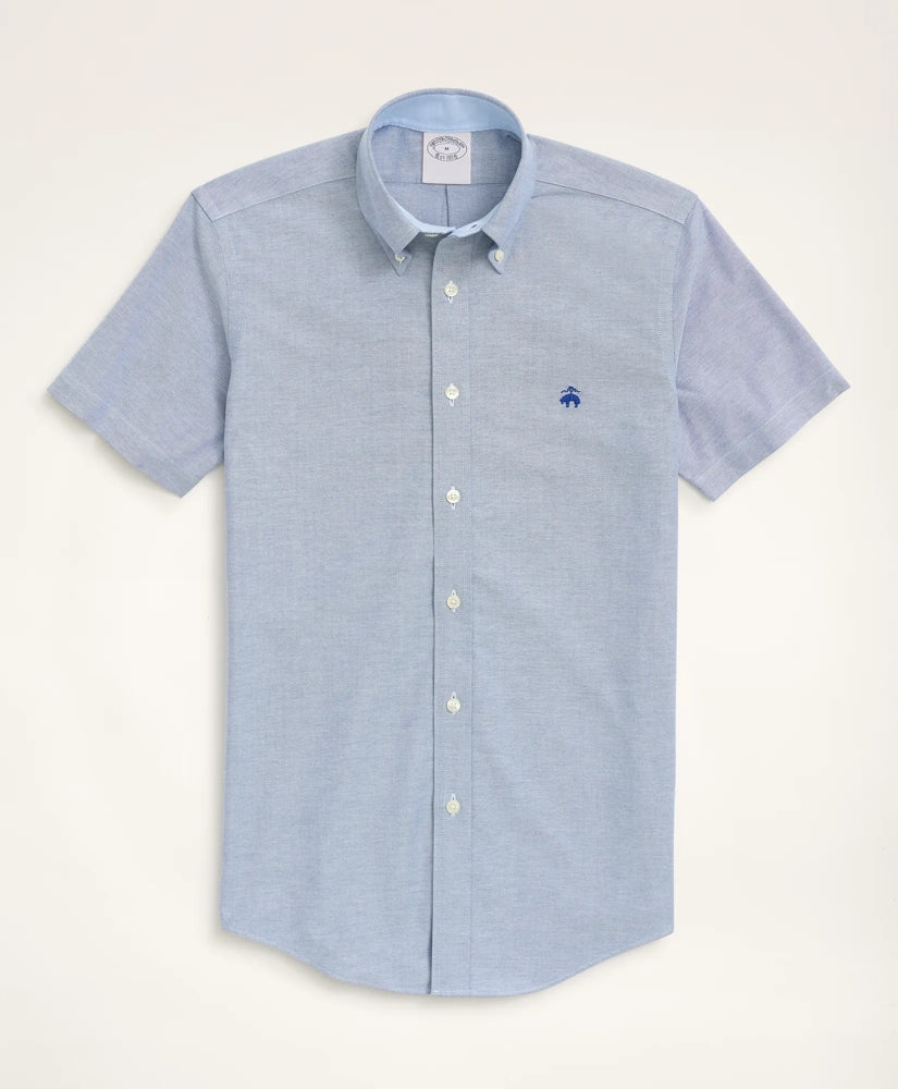 Stretch Non-Iron Oxford Button-Down Collar Short-Sleeve Sport Shirt