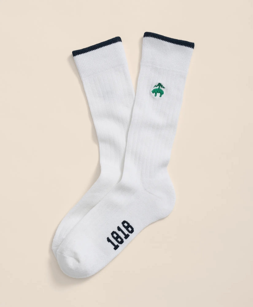 Cotton Blend Contrast Tipped Ribbed Socks with Golden Fleece