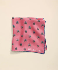 Silk Equestrian Motif Pocket Square