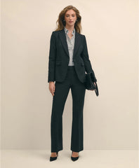 The Essentials Brooks Brothers Stretch Wool Flare Leg Trousers