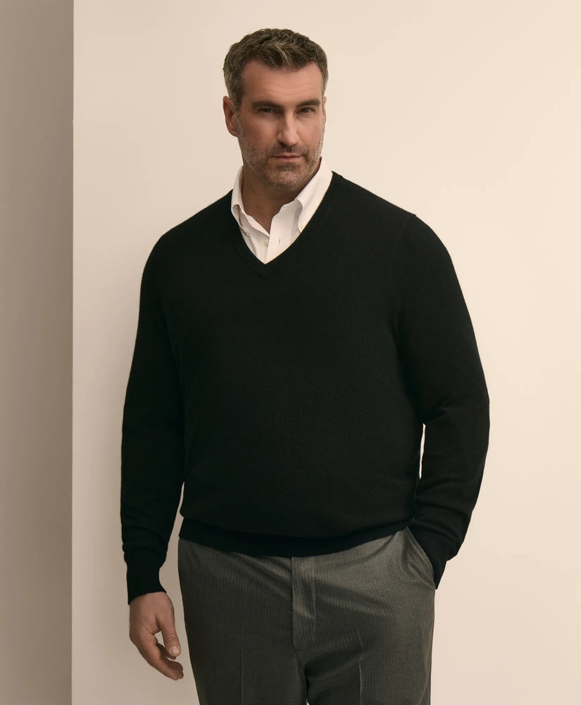 Big & Tall 3-Ply Cashmere V-Neck Sweater